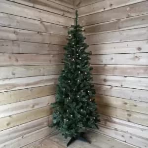 6FT 1.8m Prelit Breckenridge Pine Christmas Tree 130 Multi Action Warm White LEDs