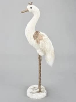 Gisela Graham Fabric Feather Crane Christmas Decoration