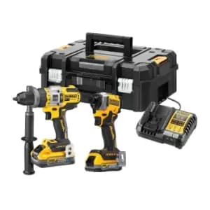 DEWALT DCK2052H1E1T 18V XR Combi Drill & Impact Driver Twin Pack (2 x Powerstack