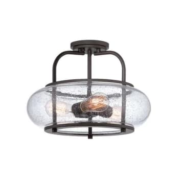 Trilogy - 3 Light Medium Semi Flush Ceiling Light Old Bronze, E27 - Elstead