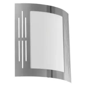 IP44 Outdoor Wall Light Stainless Steel Square 1 x 60W E27 Bulb Porch Lamp