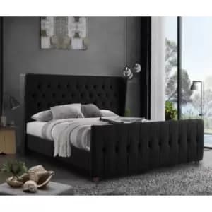 Clarita Bed King Plush Velvet Black