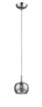 Deni 1 Light Glass With Beads Chrome Dome Pendant Ceiling Light