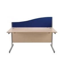 Jemini Wave 1600mm Blue Desk Screen KF73927