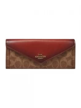 Coach Siganture soft wallet Light Brown