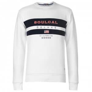SoulCal Navy Stripe Crew Neck Jumper - White