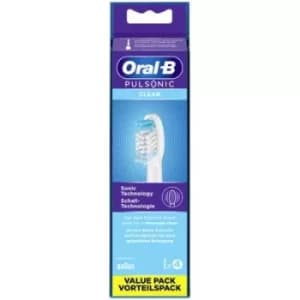 Oral B Pulsonic Clean Electric Brush Attachments White Toothbrush 4Pcs