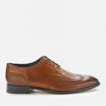 Ted Baker Mens Trvss Leather Wing Tip Oxford Shoes - Tan - UK 11