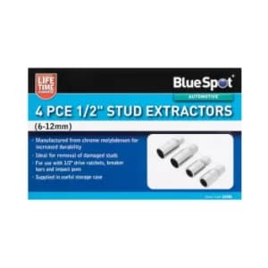 4 Piece 1/2" Stud Extractors (6-12MM)