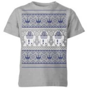 Star Wars R2-D2 Knit Kids Christmas T-Shirt - Grey - 11-12 Years