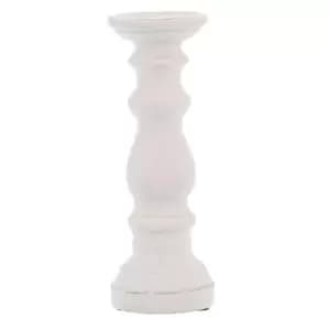 Matt White Small Ceramic Column Candle Holder