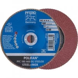 PFERD 67706185 POLIFAN-serrated washer PFC 180 A 60 SG STEELOX Diameter 180 mm 10 pc(s)