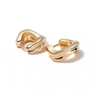 Treasures Sandwave Huggie Ear 18ct Gold Plated Earrings TE04_GP