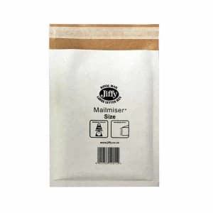 Jiffy Mailmiser Size 2 Protective Envelopes Bubble lined 205x245mm White 1 x Pack of 100 Envelopes