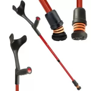 Flexyfoot Soft Grip Open Cuff Crutch - Red