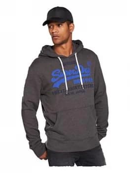 Superdry Sweat Shirt Shop Duo Hoodie - Winter Charcoal, Winter Charcoal Marl, Size XS, Men