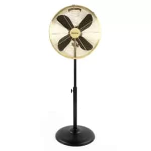 Beldray 16'' Standing Pedestal Fan Black and Gold Edition, black
