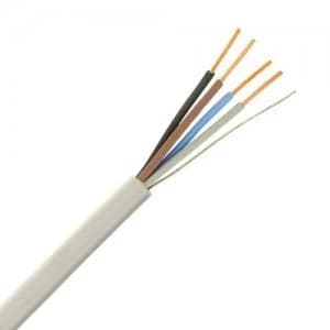 Zexum White 1.5mm 16A 4 Core and Earth Brown Black Grey Blue Fire Resistant Rated BASEC Approved Power Cable - 1 Meter