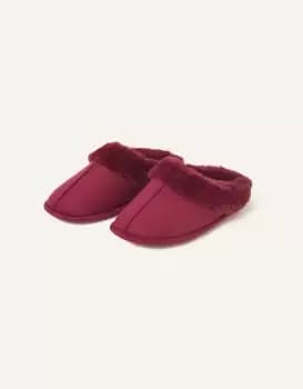 Accessorize Womens Faux Fur Mule Slippers Red, Size: L