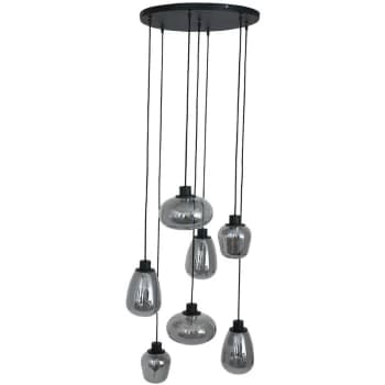 Sienna Lighting - Sienna Reflexion Cluster Pendant Ceiling Light Black Matt, Glass Transparent Grey