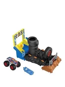 Hot Wheels Monster Trucks Race Ace Smash Race Challenge Playset