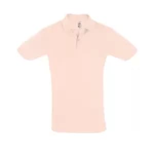 SOLS Mens Perfect Pique Short Sleeve Polo Shirt (M) (Creamy Pink)