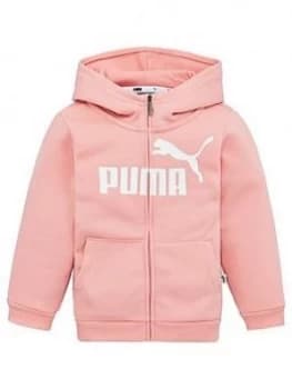 Puma Essentials Hooded Girls Jacket - Pink, Size 11-12 Years, Women