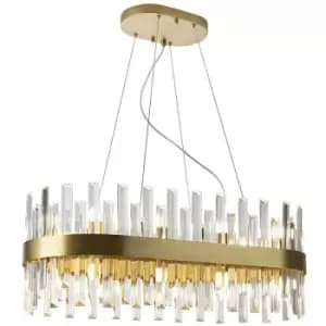 Schuller Grace 20 Light Pendant Ceiling Light Brushed Gold, Transparent, G9