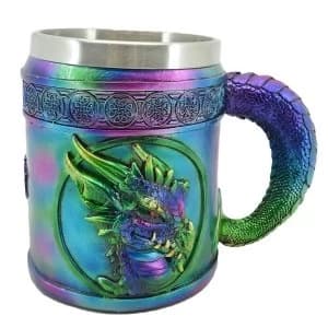 Metallic Rainbow Dragon Decorative Tankard