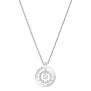 Swarovski Further |Rhodium Plated |White |Circle Necklace Jewellery