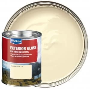 Wickes Exterior Gloss Paint - Classic Cream 750ml
