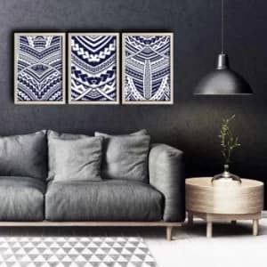 3PKCT-019 Multicolor Decorative Framed MDF Painting (3 Pieces)