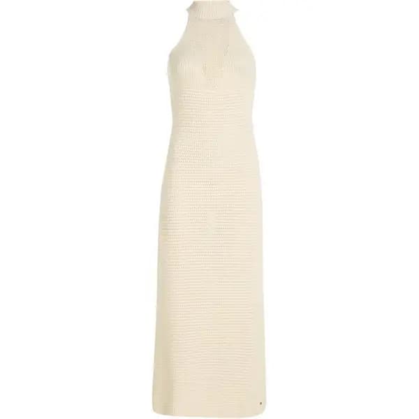 Tommy Hilfiger Tommy Crochet Midi Ld43 Midi Dresses 8 (XS) Cream 68619369310