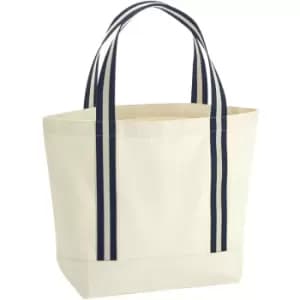 Westford Mill EarthAware Organic Tote Bag (One Size) (Natural/French Navy)