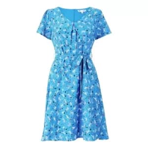 Yumi Blue Dalmatian Print Skater Dress - Blue