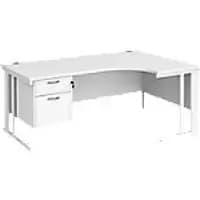 Dams International Right Hand Ergonomic Desk MCM18ERP2WHWH 1,800 x 1,200 x 725 mm