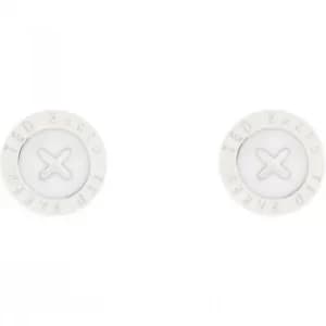 Ted Baker Ladies Silver Plated Eisley Mini Button Earrings