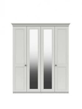 Harris Part Assembled 4 Door Mirrored Wardrobe