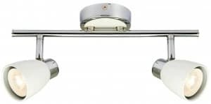 Wickes Major LED White and Chrome 2 Bar Spotlight - 2 x 4.8W