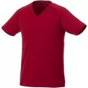 Elevate Mens Amery Short Sleeve Cool Fit V-Neck T-Shirt (2XL) (Red)