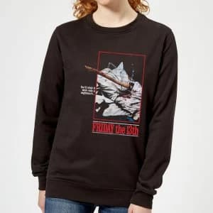 Friday the 13th Axe Attack Retro Poster Womens Sweatshirt - Black - 5XL