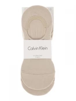 Mens Calvin Klein 2 Pack No Show Trainer Liner Nude