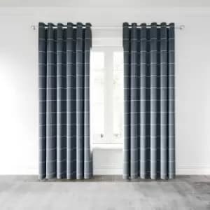 Helena Springfield Harper Lined Curtains 66" x 54", Navy