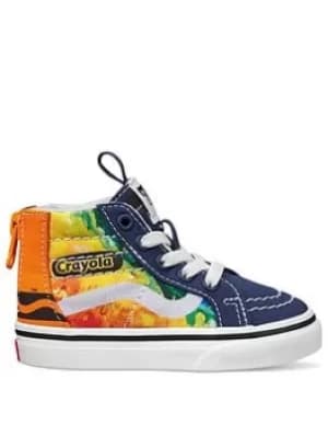 Vans Sk8-Hi Crayola Mashup Melt Toddler Unisex Hi Top Trainers-Multi, Size 4