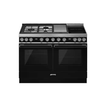 SMEG Portofino 120cm Pyrolytic Dual Fuel Range Cooker - Black