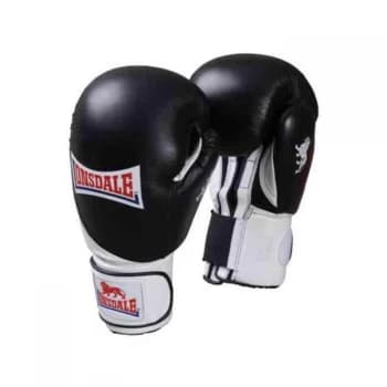 Lonsdale Leather Club Sparring Gloves - Black/White