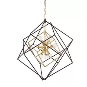 Roundout 9 Light Pendant Brass