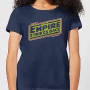 Star Wars Empire Strikes Back Logo Womens T-Shirt - Navy - L