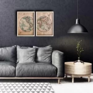 2PKCT-003 Multicolor Decorative Framed MDF Painting (2 Pieces)