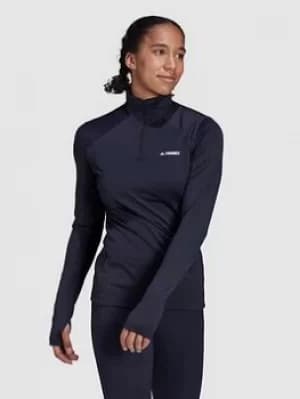 adidas 1/2 Zip Fleece, Navy, Size XL, Women